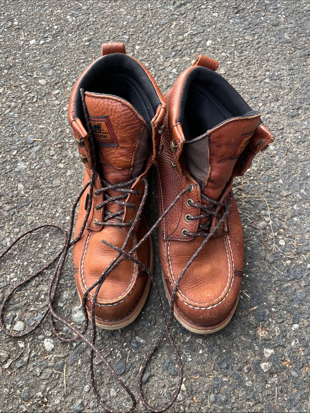 Irish Setter Tan Leather Moc-Toe Work Boots